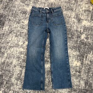Zara Blue Flare Wide Leg Jeans